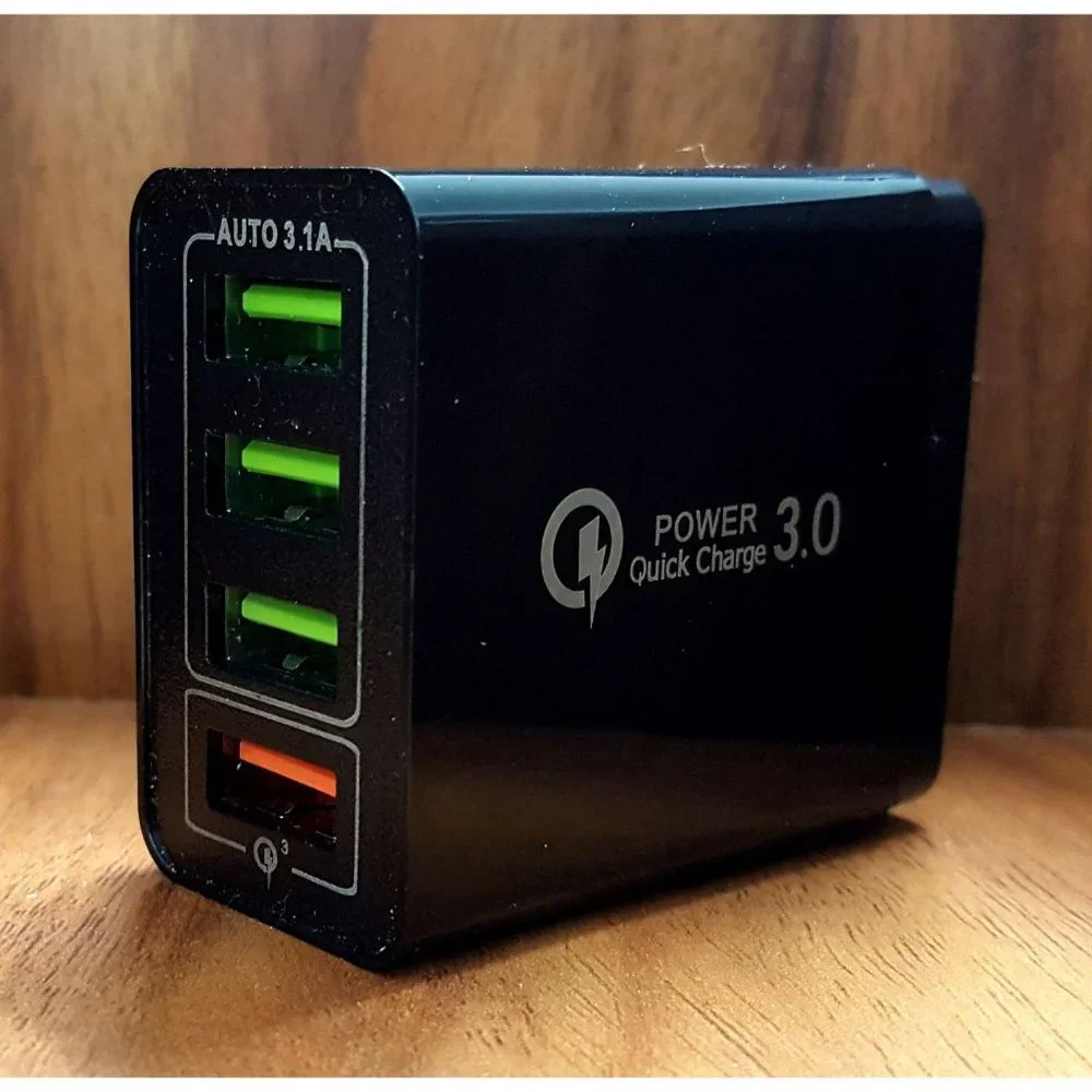 4 LED Port Wall Charger, Quick Charge QC 3.0 fast Charging for iPhone, Samsung